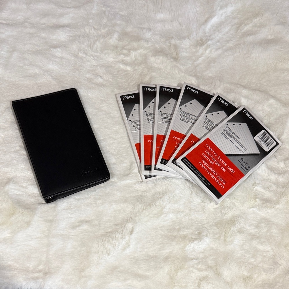 Embassy Black Planner with 6 New Mead Memo Pads